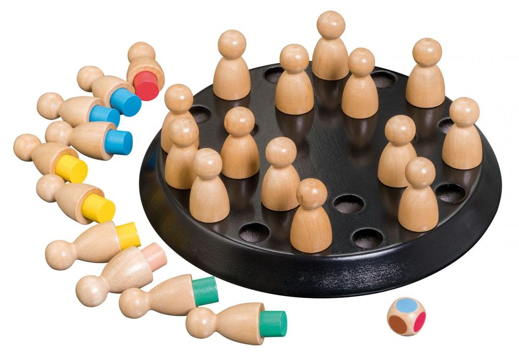 Memo Spiel aus Holz, schwarz, ab 8 Jahre, 2 Spieler