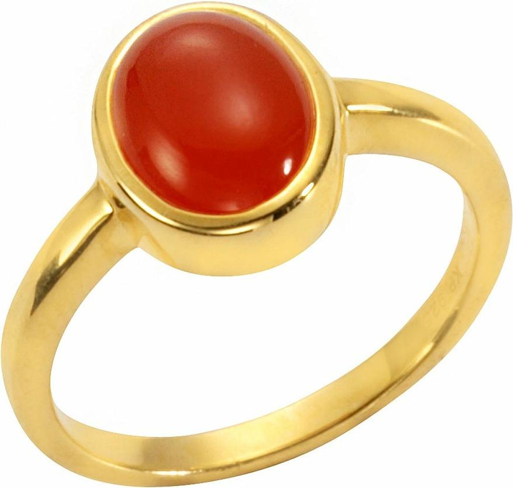 Jamelli Ring 925/- Sterling Silber gelb 054 (17,2) Carneol orange 300270090