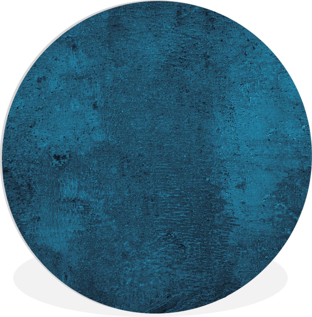 MuchoWow Rundes Wandbild - Runde Bilder Naturstein - Beton - Stein - Blau Ø 30 cm Kreis Wanddekoration Kunststoff - Wandkreis - Wandschmuck - Sc...