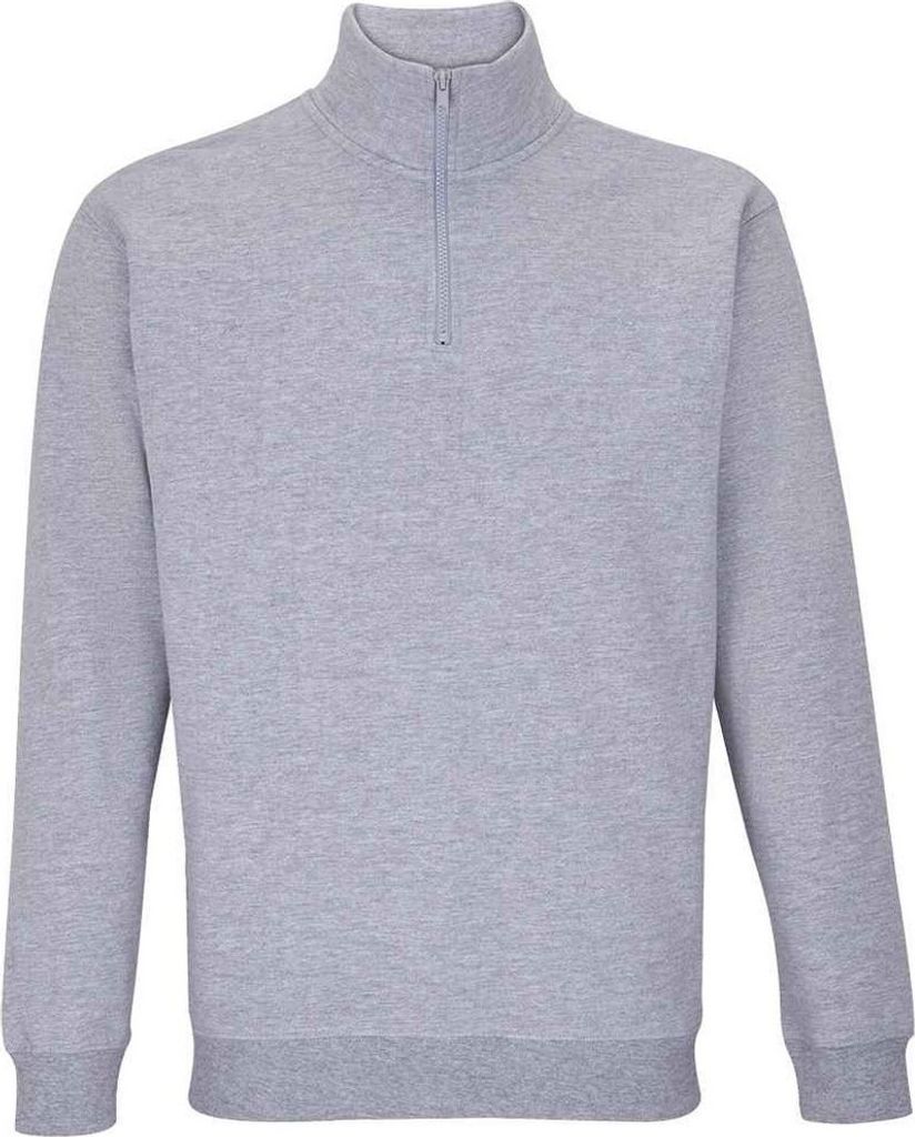 SOLS - "Conrad" Sweatshirt mit kurzem Reißverschluss für Herren/Damen Uni PC5882 (4XL) (Grau meliert)