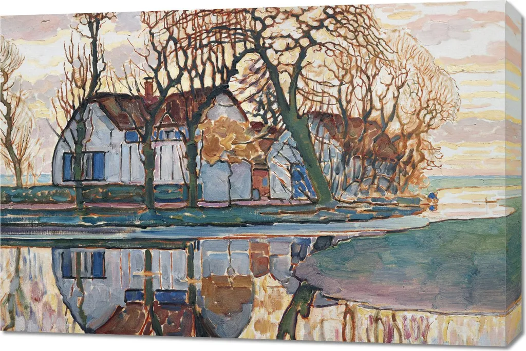 Obraz 90x60cm Fattoria vicino a Duivendrecht, Piet Mondrian Vintage Salon