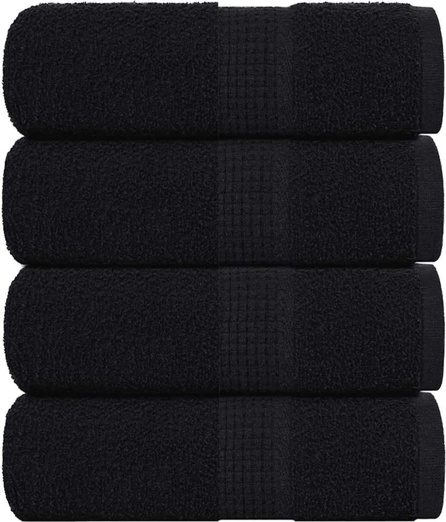 Asciugamani Piccoli Neri 4 Pezzi FROGN | Cotone 30x50 cm per Ospiti
