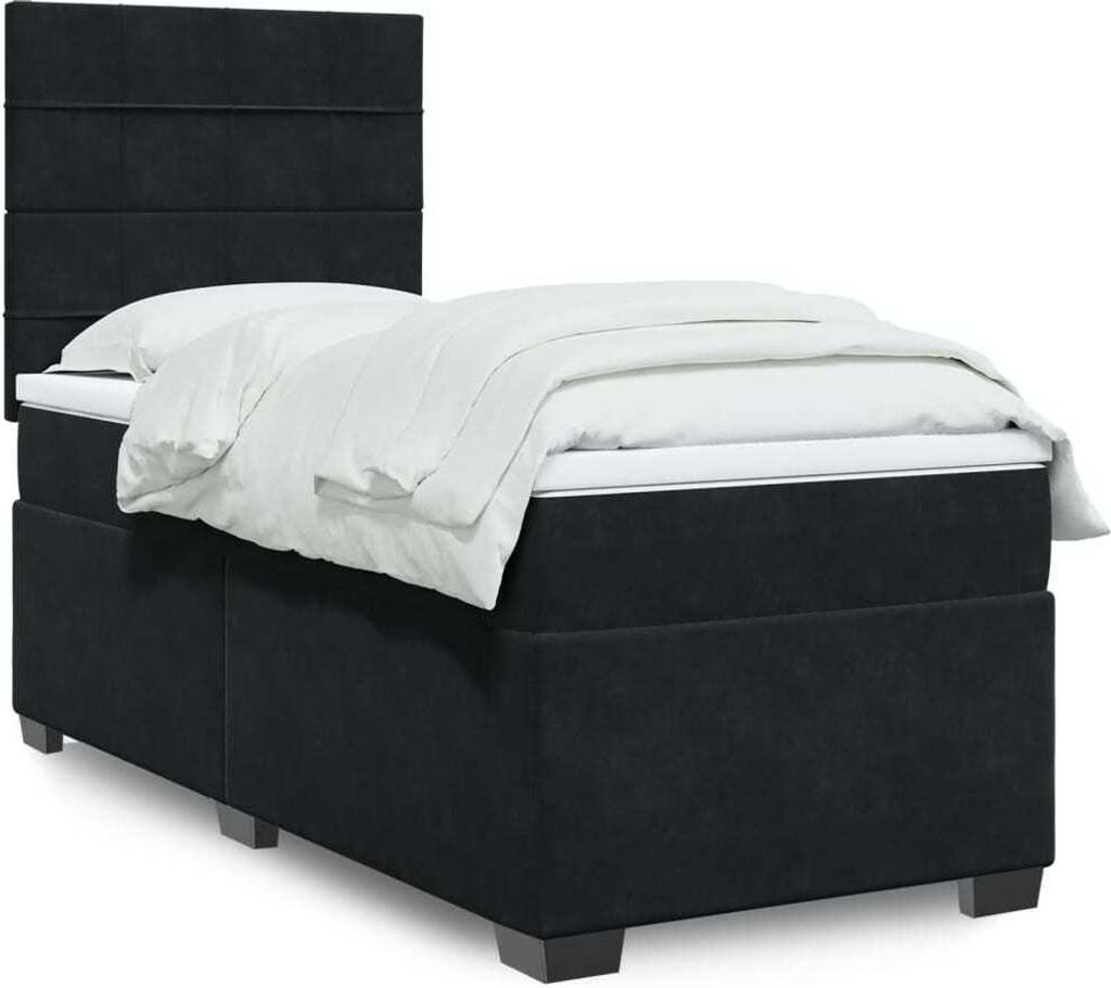 Maison Exclusive - Boxspringbett mit Matratze Schwarz 100x200 cm Samt