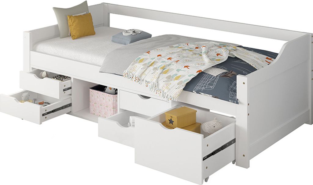 HOME DELUXE Kinderbett COSMOS mit Schubladen und Matratze - Produktbild 