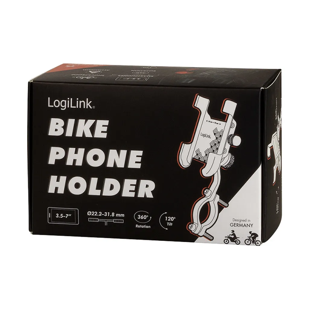 Support Smartphone Vélo Logilink avec Fixation Stable pour Écrans 7" Max - 14