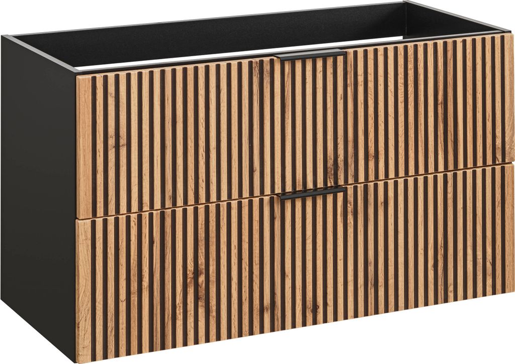 Szafka Pod Umywalkę 100 Cm – Dąb Wotan / Szary Skalny Zdjęcie produktu 