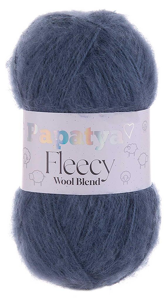 100g Papatya Fleecy Kuschelgarn 20% Wolle veredelt Oeko-Tex Häkelgarn Strickgarn stahlblau