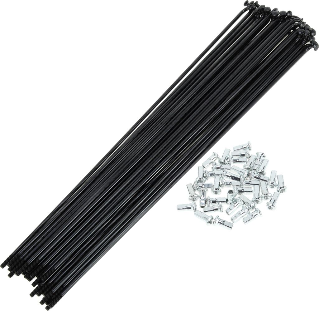 1 Satz Universal-Fahrradspeichen 12G 245mm Länge Fahrradrad Speichen Nippel Schwarz Kohlenstoffstahl