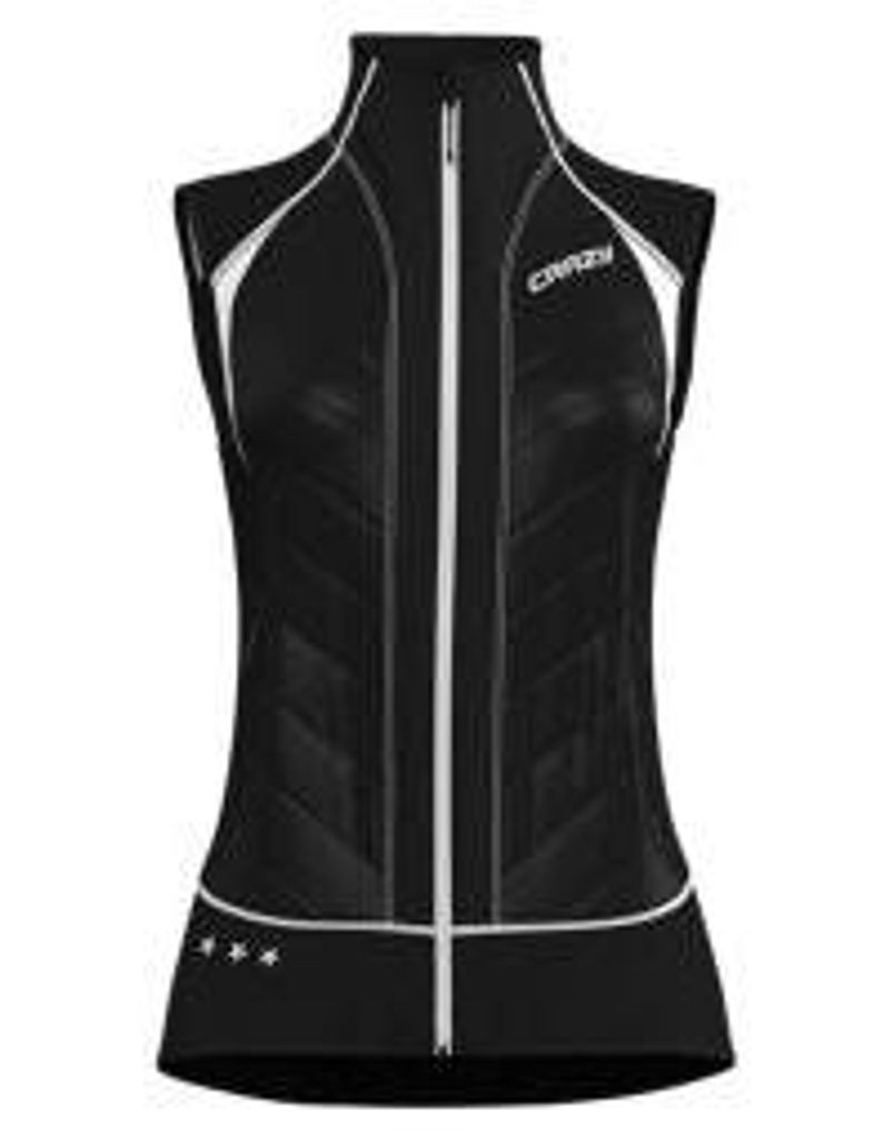 Crazy Idea Schwarze Weste von Channel für Damen, Größe M; Schwarze Weste