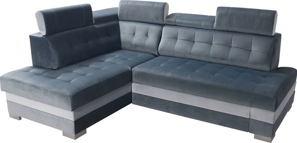 Robin Paris Ecksofa mit Schlaffunktion Bettkasten 5 Verstellbare Kopfstützen Sofa L-Form Schlafsofa Freistehende Eckcouch Schlafcouch Wohnzimmerm...