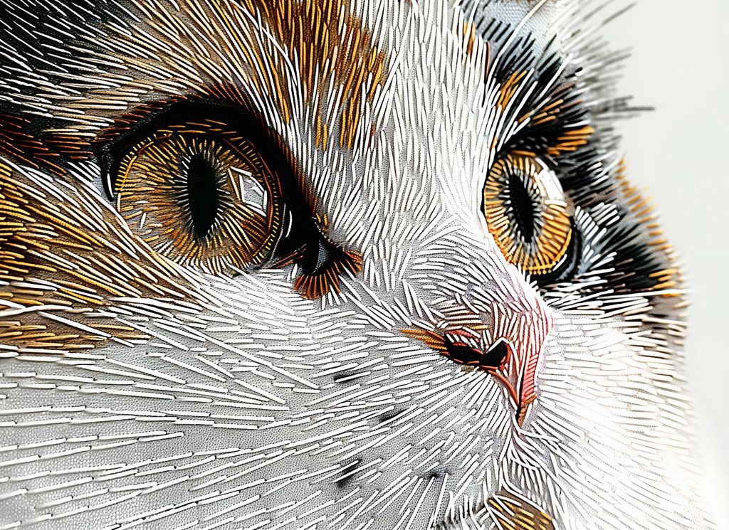 Plakat 55x40cm Genähte Katze