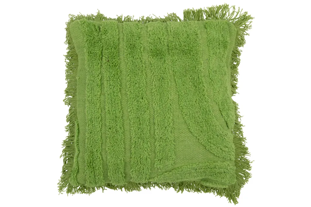 Coussin de Canapé Vert J-Line Tufté Laine 45x45 cm pour Salon Cosy