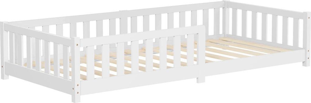 ML-Design Kinderbett 90x200 cm Weiß Bodenbett für Kinder Produktbild 