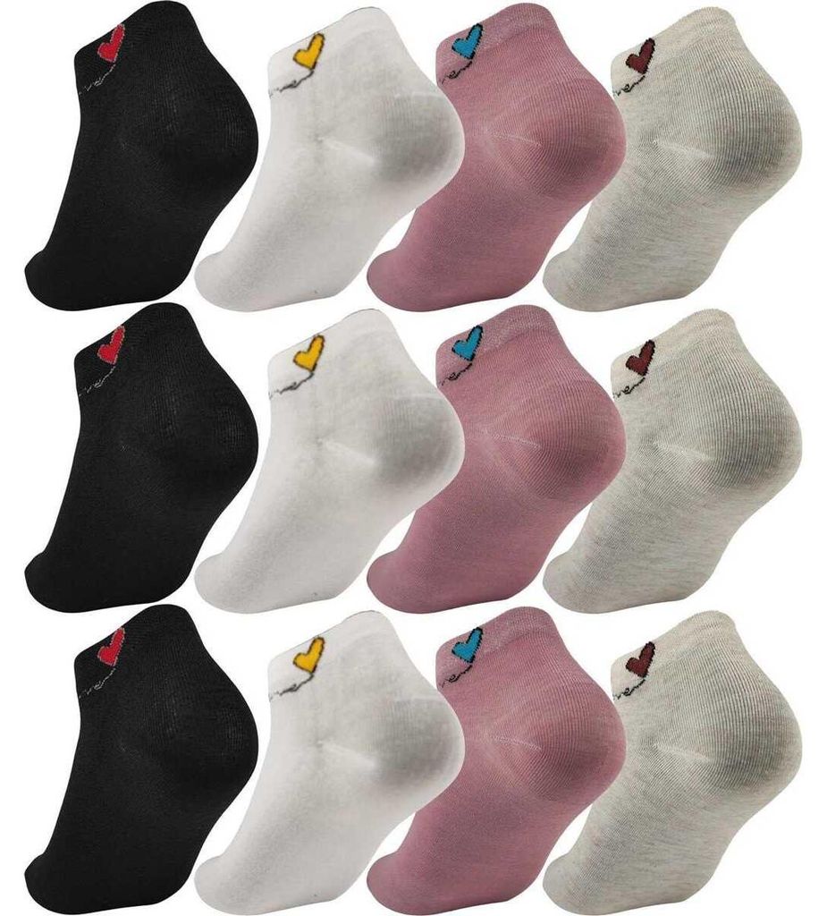 12 Paar Damen Sneaker Socken mit Muster Baumwolle, 12 Paar, Produktbild 