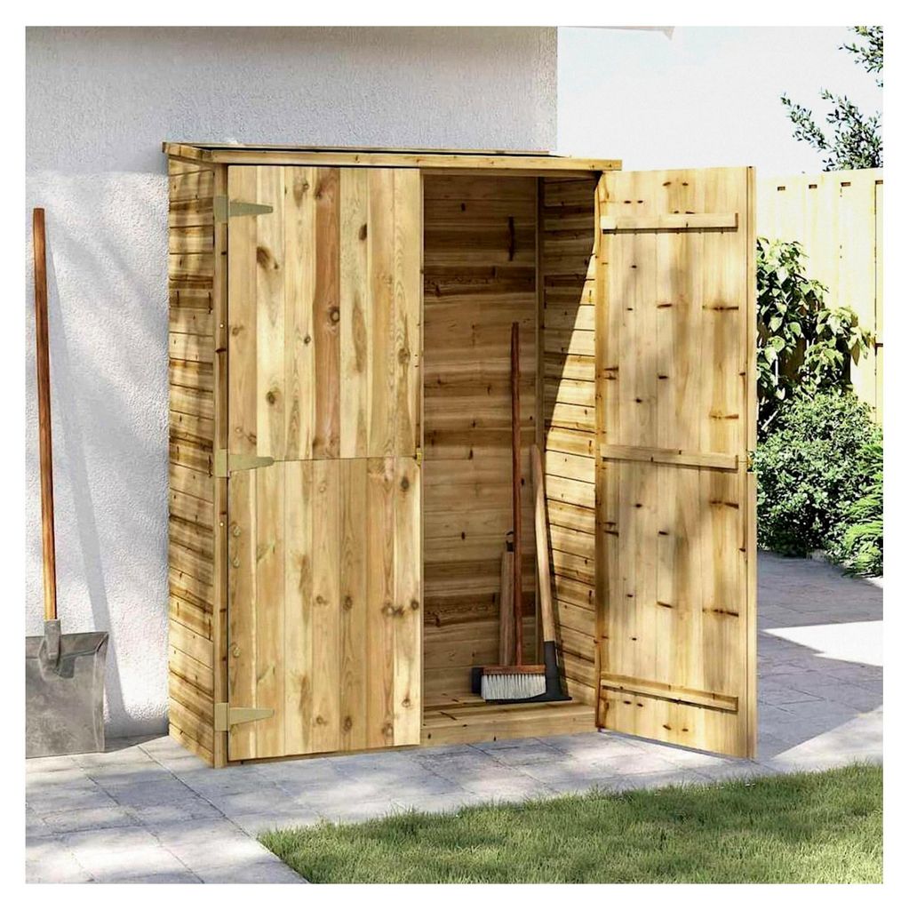 Garten-Geräteschuppen 123x50x171 cm Kiefernholz imprägniert, wasserfest