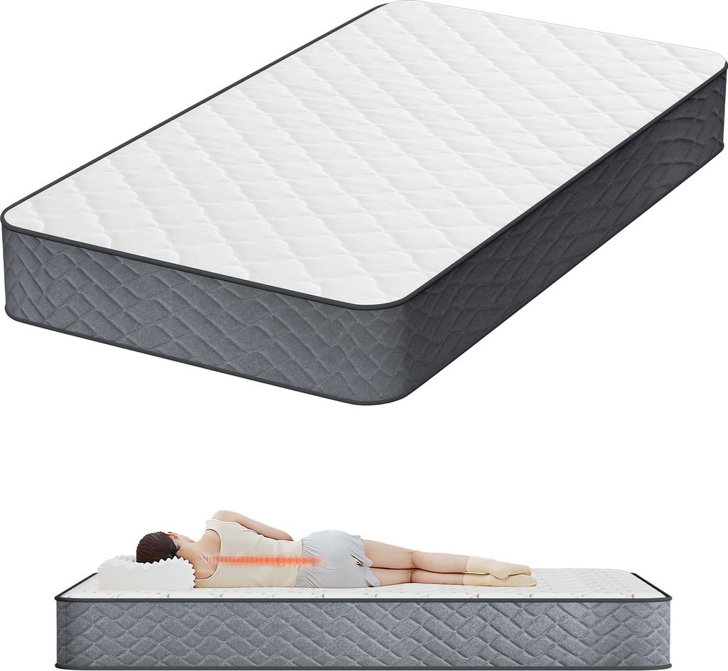 TolleTour Matratze mit Taschenfederkern Premium 7-Zonen 120x190x22cm Weicher und bequemer Stoff Ausgezeichnete Elastizität H3 Schlaf verbessern