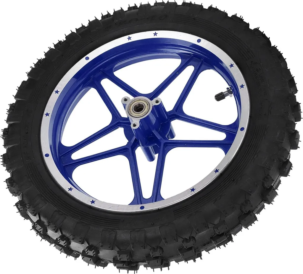 Pneu Cross Arrière en Caoutchouc Bleu 2.50-10 pour Pocket Bike 49cc 2T