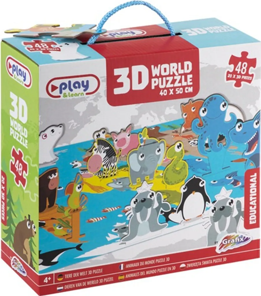 Puzzle 3D Animaux du Monde 40x50 cm - Évitez l'Ennui et les Écrans