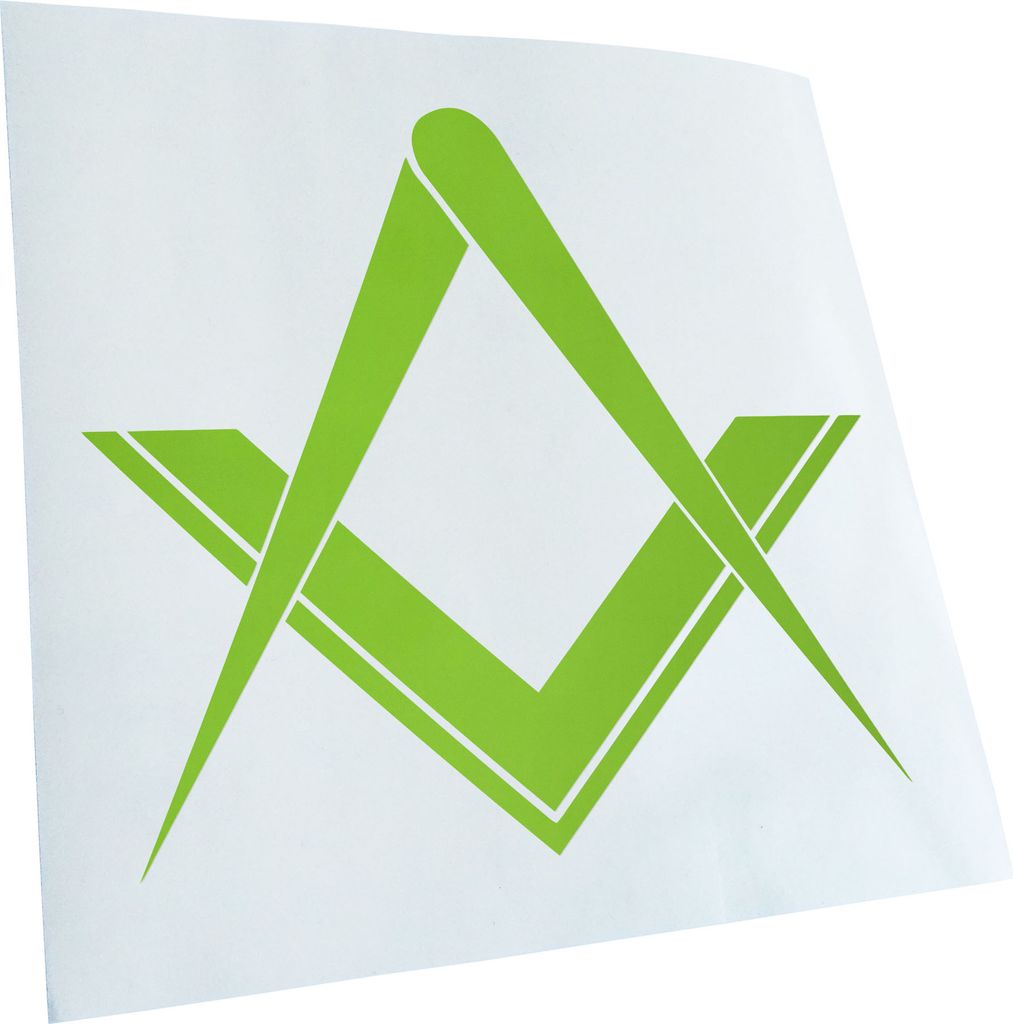 Kiwistar - Autoaufkleber - Freimaurerei Zirkel - Lindgrün - 40x36cm - Aufkleber für Auto, Laptop, Fahrrad, LKW, Motorrad mehrfarbig JDM Decal Racing