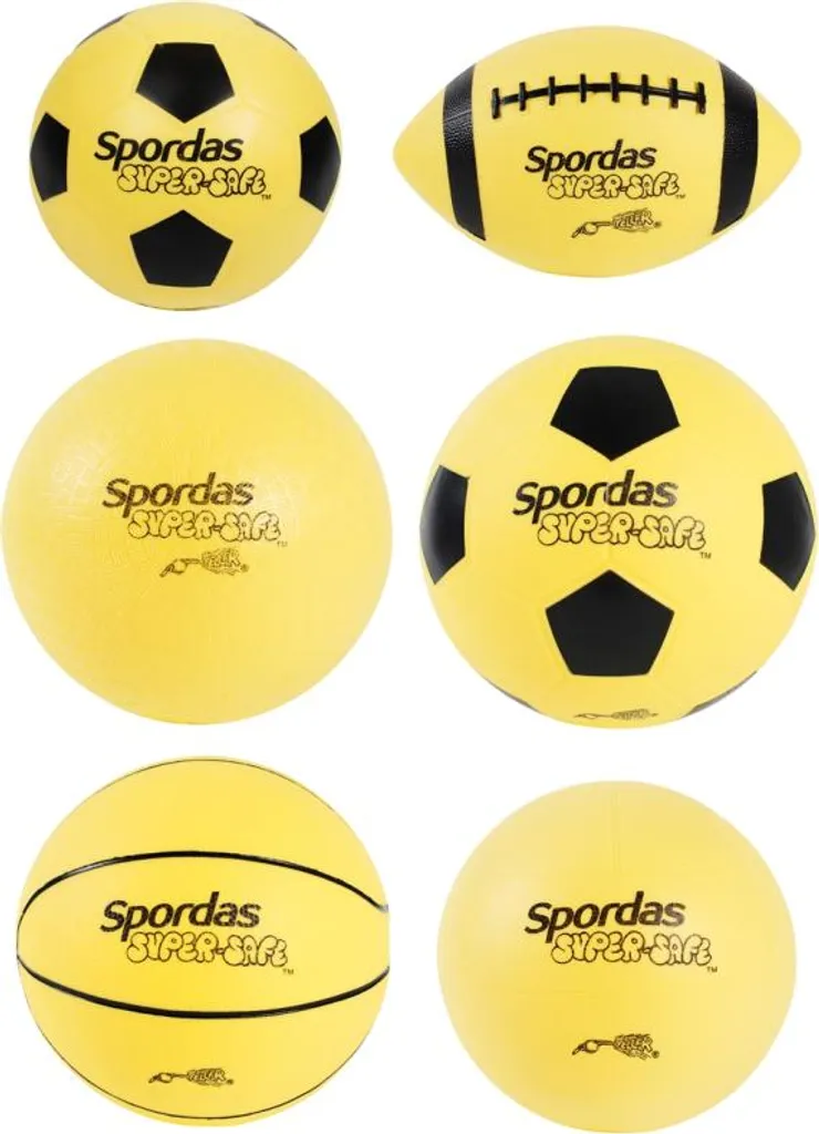 Set de 6 ballons de sport SuperSafe Spordas en mousse et vinyle souple