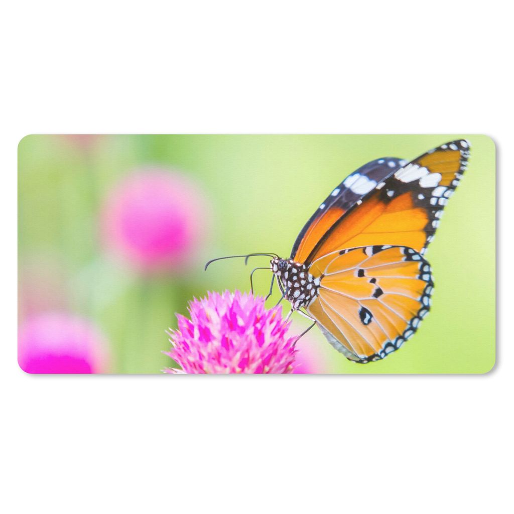 MuchoWow Mauspad Mousepad Insekten - Schmetterlinge - Blumen 60x30 cm - Mousepads - Maus Mat - Pad - Mausunterlage - Nachhaltig