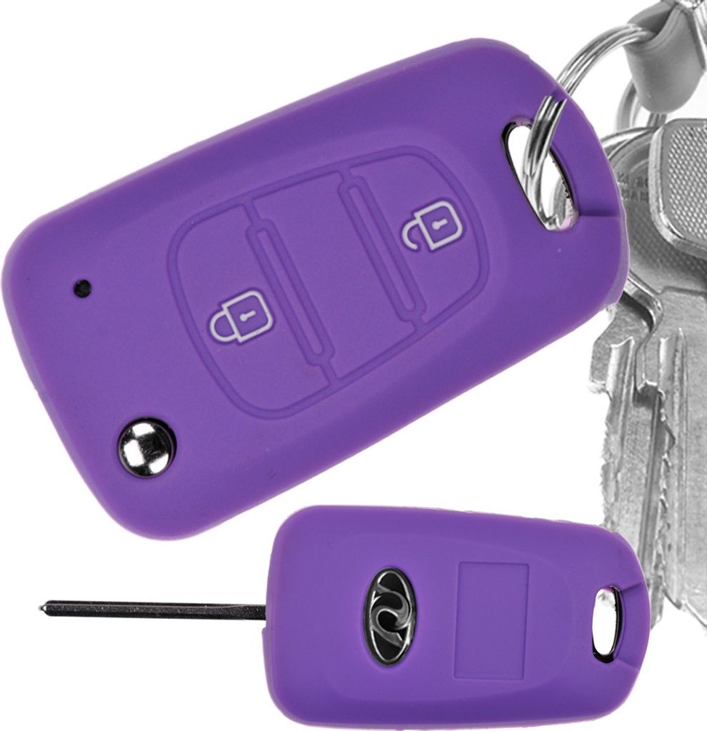 Auto Schlüssel Hülle Silikon Schutz Cover Lila kompatibel Produktbild 