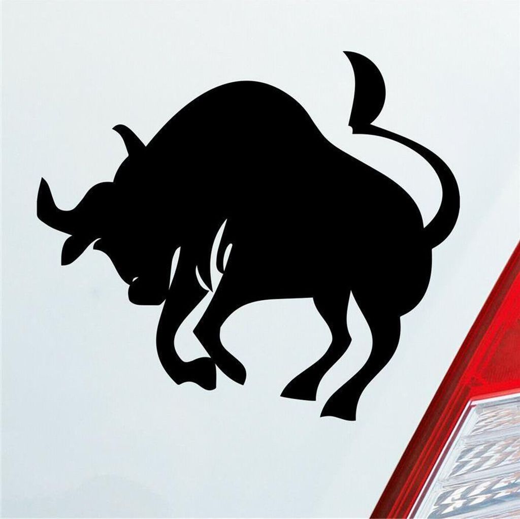 Auto Aufkleber Sternzeichen Stier Bulle Bull PKW Car KFZ Roller 10x9 cm Schwarz Matt Sticker Heckscheibenaufkleber