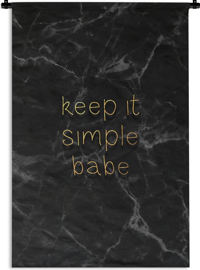 MuchoWow Wandteppich Wandbehang Zitate - Sprichwörter - Gold - Marmor 90x135 cm Tapisserie Dekoration Wandtuch - Baumwolle - Wandskulptur