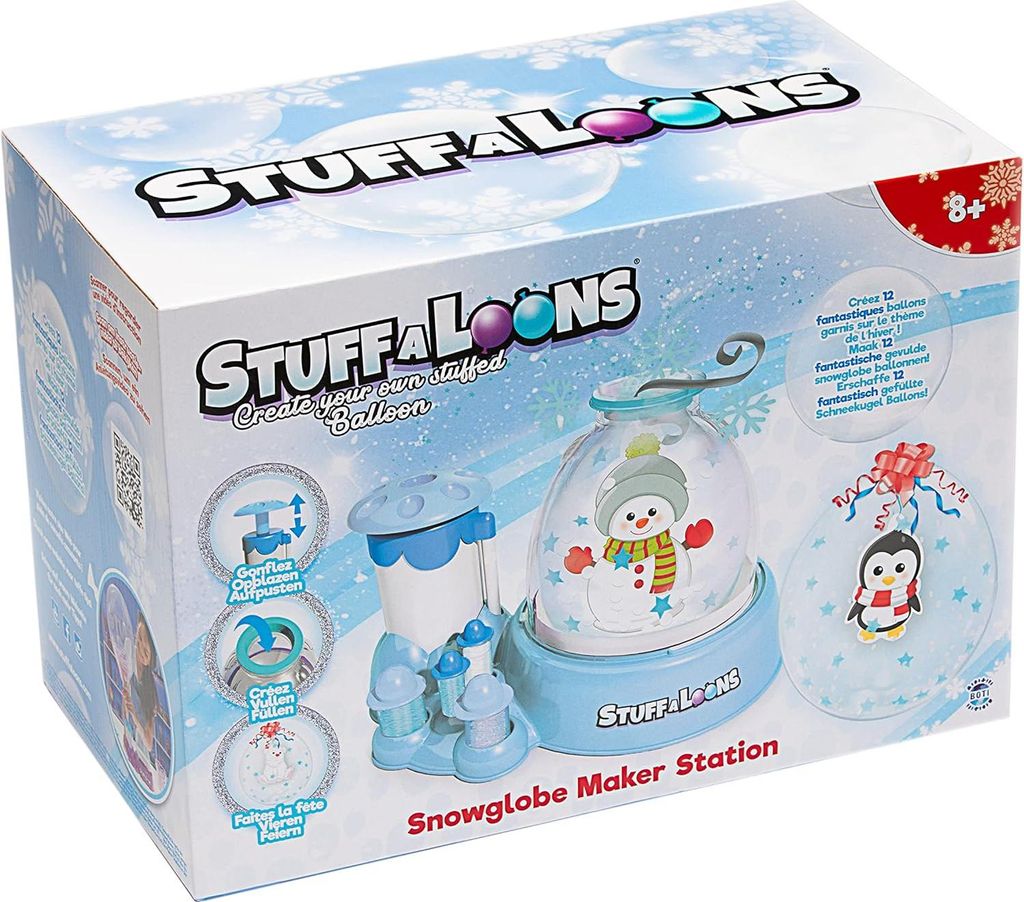 BOTI Stuffaloons Schneekugel Ballon Station Set – Bastelspaß mit 12 Ballons ab 8