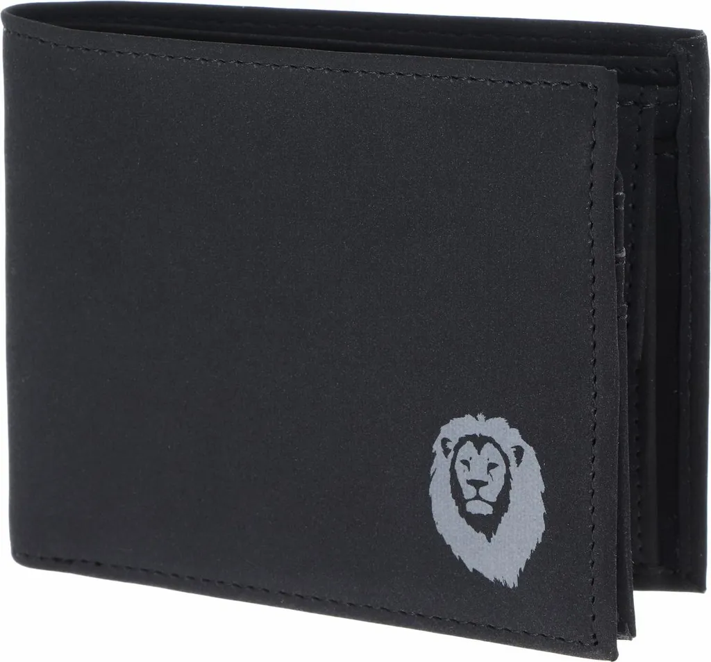 Oxmox Wallet New Cryptan RFID Lion Print Grey Black Portafoglio