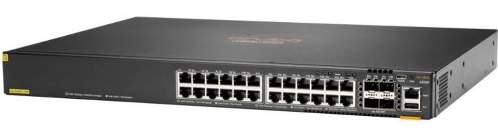 HPE Aruba Networking CX 6200F 24G 4SFP Switch - Switch - max. Stapelentfernung 10 km - L3 - managed - 24 x 10/100/1000 + 4 x 100/1000 SFP - Front u...