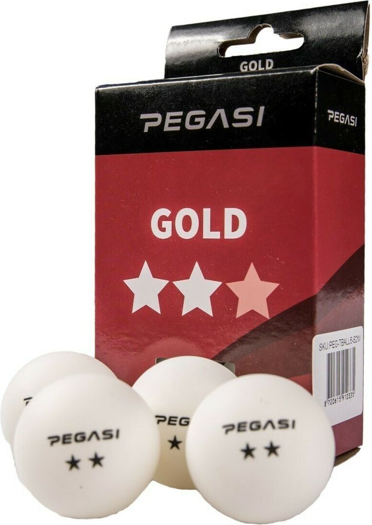 Pegasi Tischtennisbälle - Weiße Tischtennisbällen 2 Sterne Tischtennisbälle - 40+ Qualität - 6 STK. - Weiß