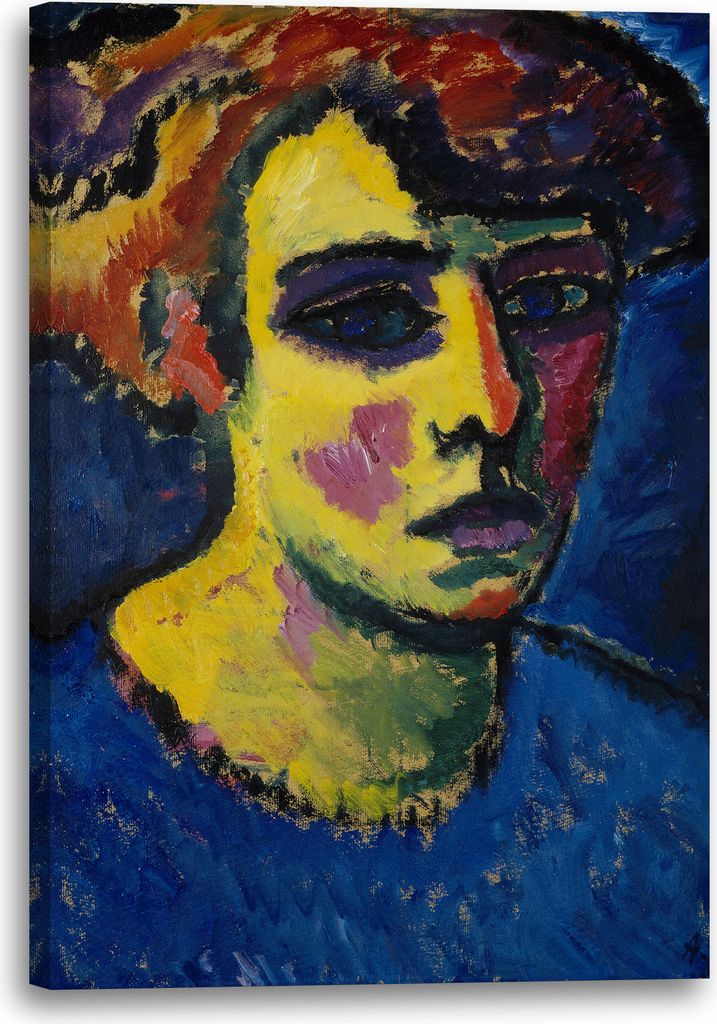 Leinwandbild (80x120cm): Alexej von Jawlensky - Frauenkopf, echter Holz-Keilrahmen inkl. Aufhänger, handgefertigt in Deutschland