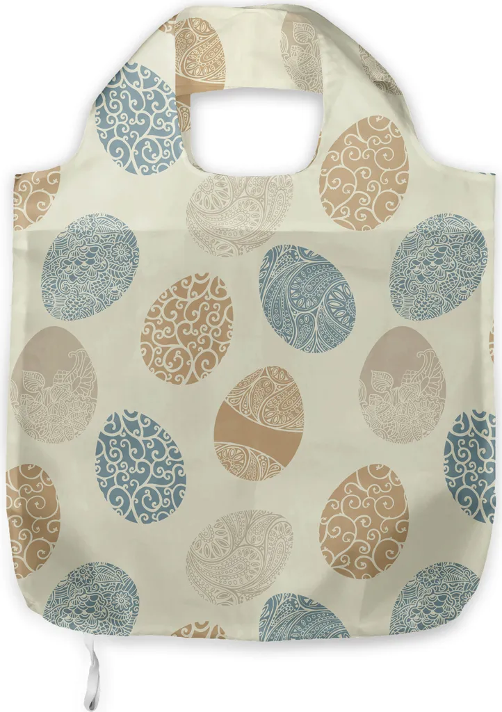 ABAKUHAUS Borsa di Pasqua in tessuto, fiori, pratica borsa per la spesa quotidiana, giallo pallido e blu ardesia