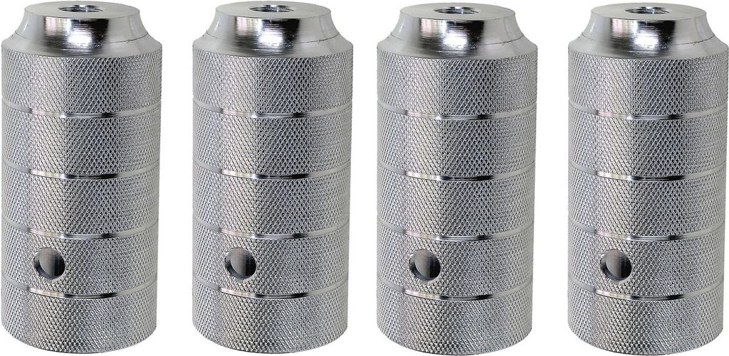 2 Paar BMX-Fußraster Pegs Alu für 14mm Achsen, silber Produktbild 