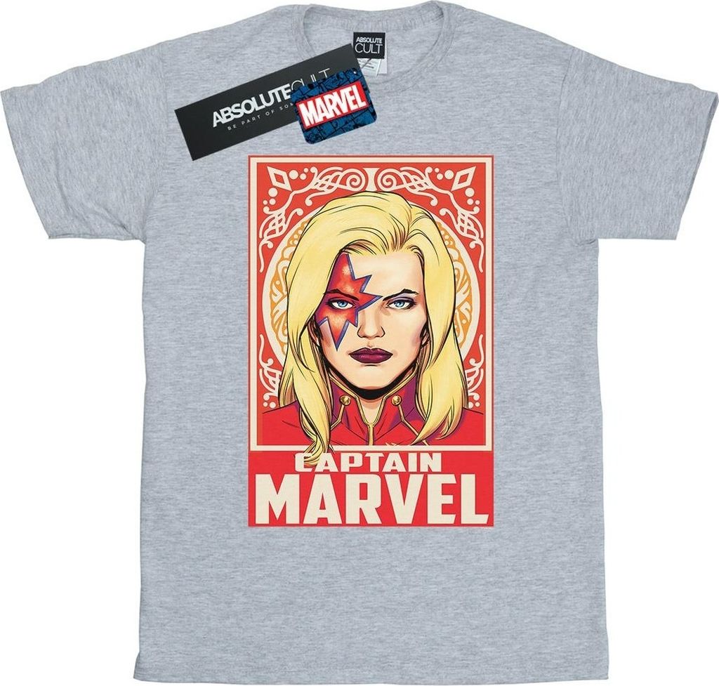 Marvel - "Captain Marvel Ornament" T-Shirt für Herren BI42921 (L) (Grau)