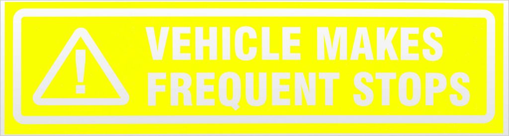 Kiwistar Vehicle Makes Frequent Stops invertiert Magnetschild Schild magnetisch - 45cm Neongelb - Magnetfolie für Auto PKW Kfz
