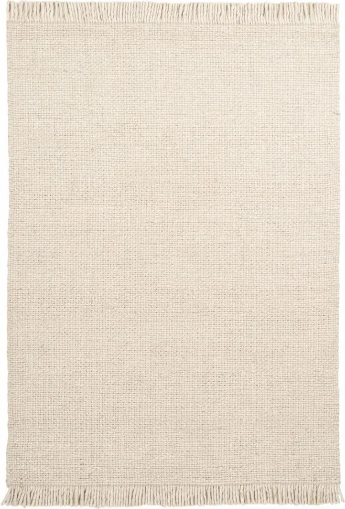 Tapis Eskil 515 crème 120 x 170 cm tissé à la main en laine naturelle