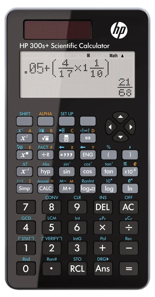 Calculatrice scientifique HP 300s+ noire idéale pour examens de maths
