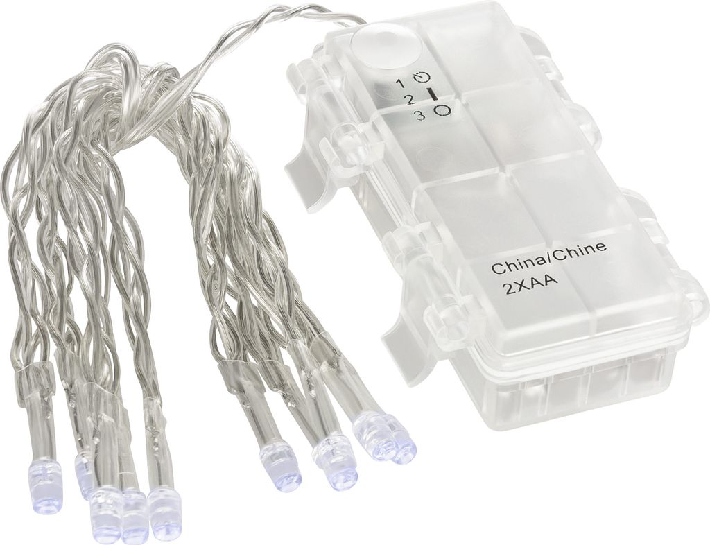 Lex Light LED Lichterkette Batterie 10 LED kaltweiß 1,35m Produktbild 