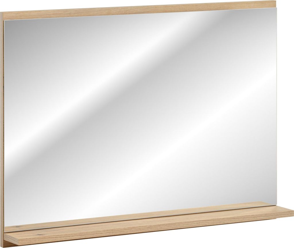 Badezimmerspiegel 80 cm Eiche  Evoke modern mit Ablage Produktbild 