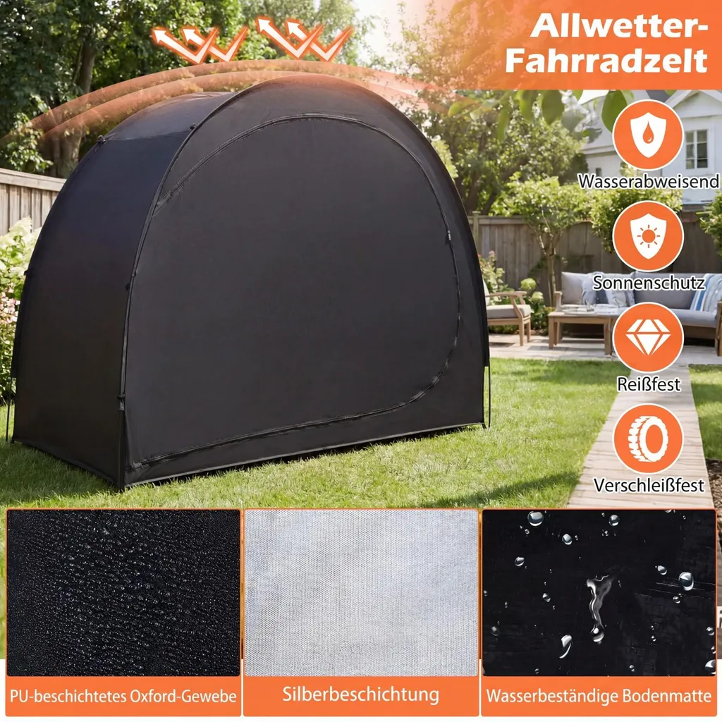Garage portable pour 2 vélos : solution de rangement camping et jardin - 5