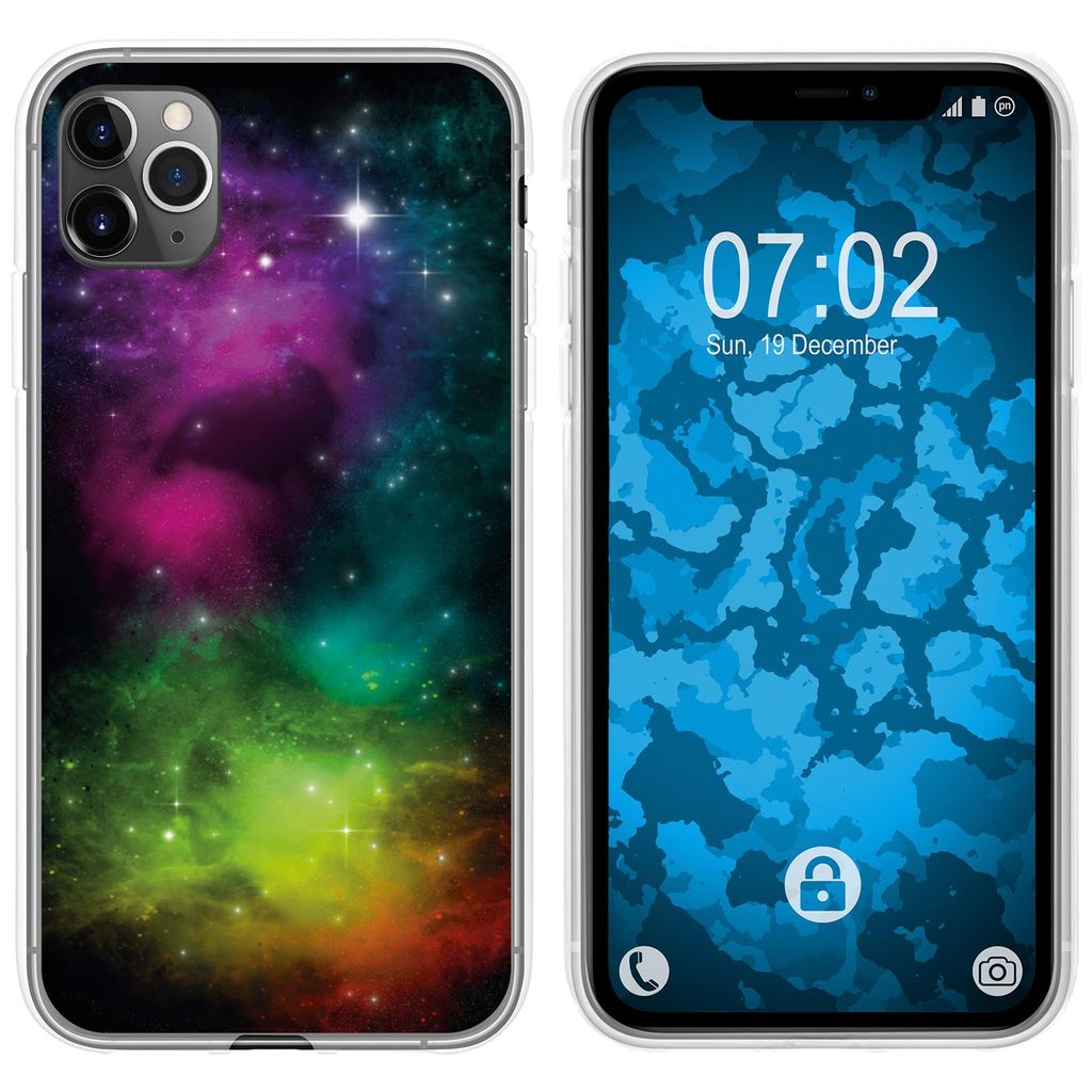 PhoneNatic Case kompatibel mit Apple iPhone 11 Pro Silikon-Hülle Space Starfield M7