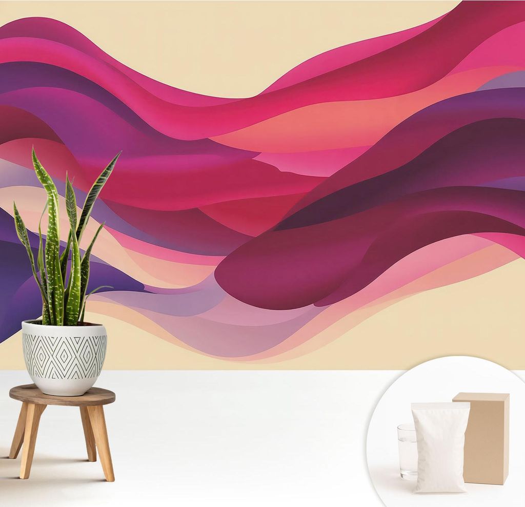 Fototapete - 208x146 cm - Tapete - Wandtapete - Wandbilder - Dekofolie - Tapete Folie - Wand - Dekoration - Wohnzimmer - Flüssigkeitswellen