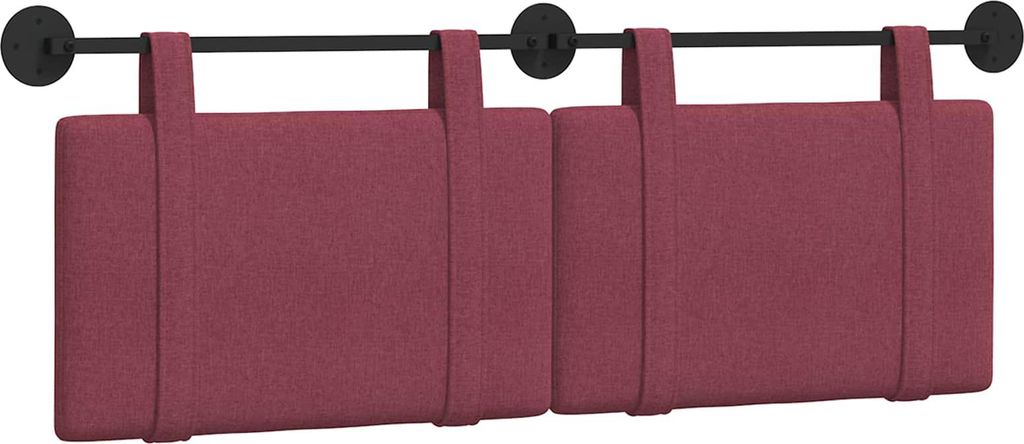 vidaXL Hängevorderseite Wandmontiert Uni Weinrot 130 x 55 x 5 cm Stoff