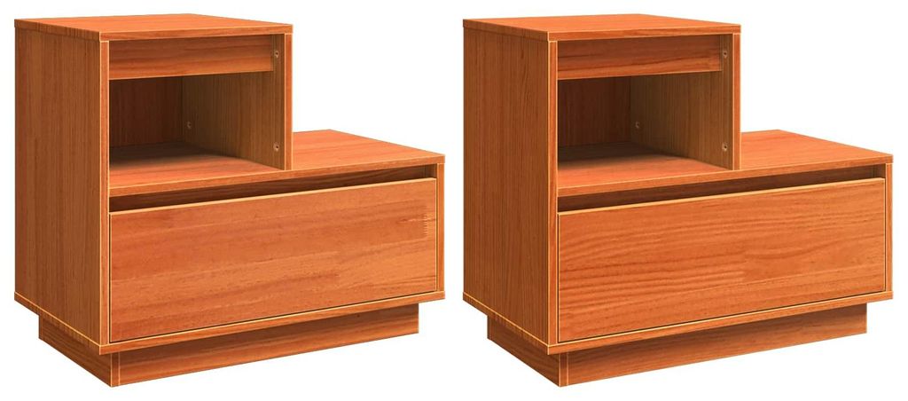 Nachttisch 2 pcs Wachsbraun 60 x 34 x 51 cm Holzwerkstoff