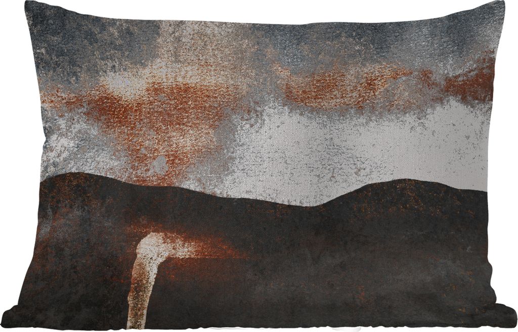 MuchoWow Outdoor Kissen - Abstrakt - Gold - Chic - Schwarz - Grau - 50x30 cm - Wetterfest - Lounge Kissen - Sofa kissen - Wohnzimmer Dekoration