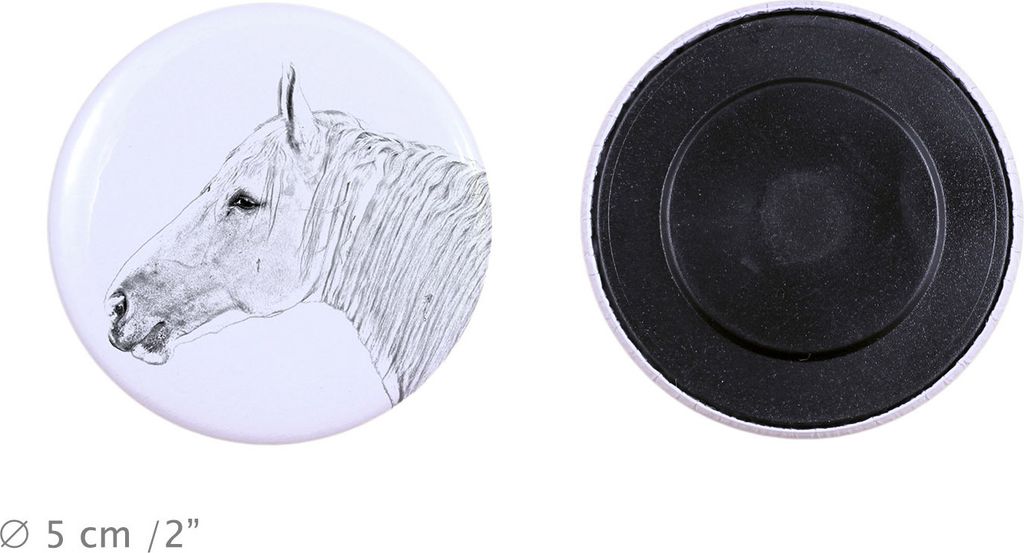 Boulonnais-Pferd - Magnet mit Pferd, ein einzigartiges Abdruck des Pferdes der Marke Art-Dog