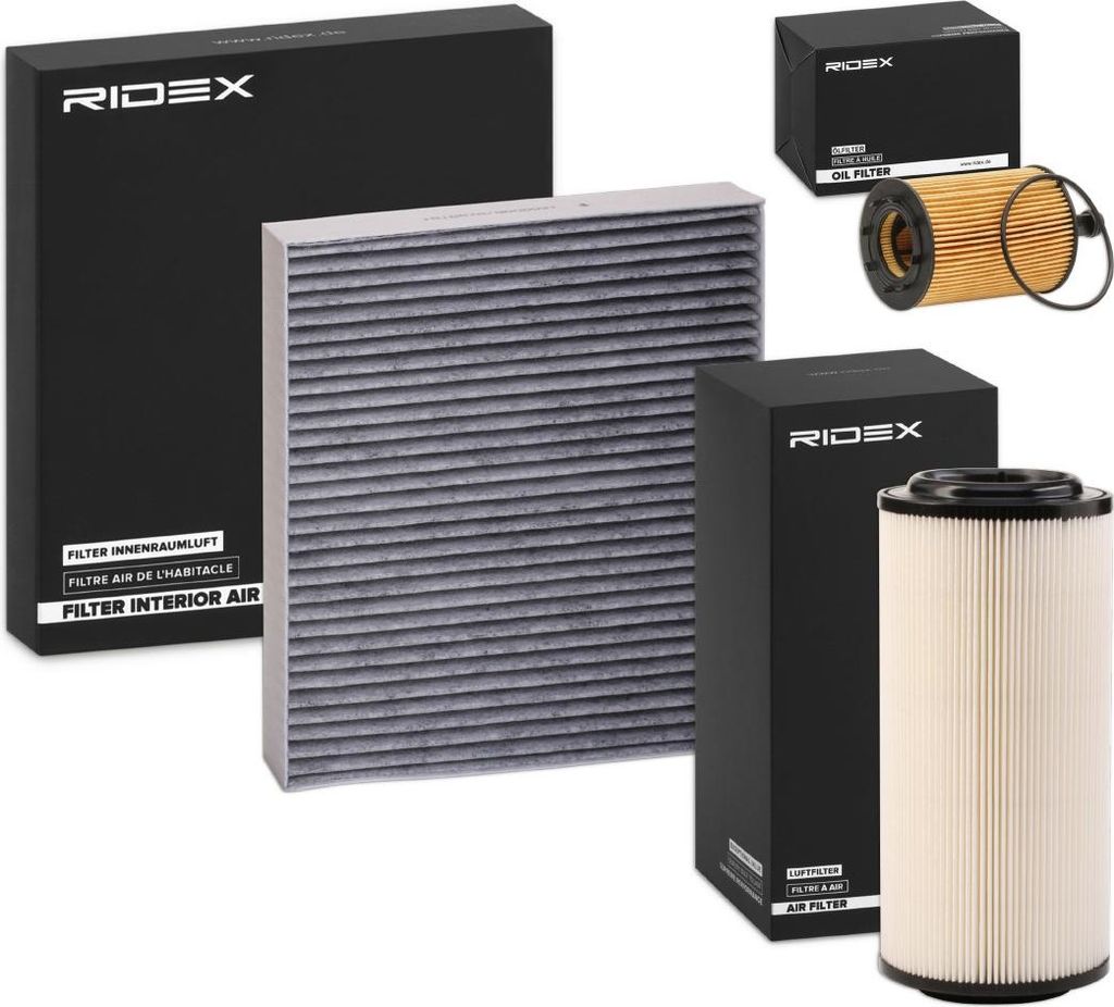 RIDEX Filterset Inspektionspaket Filtersatz für VW POLO (9N) für AUDI A2 (8Z0) für SEAT Leon Schrägheck (1P1)