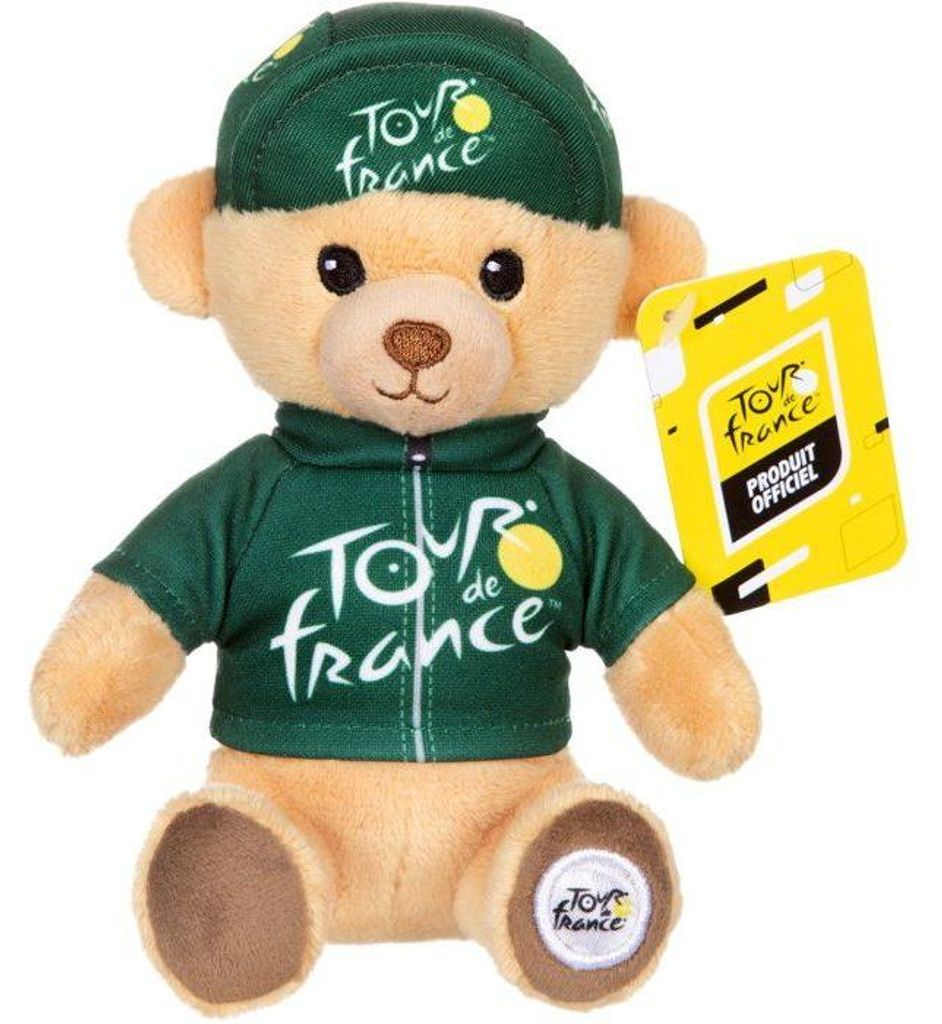 Offizielles Tour de France Plüschtier, GIPSY TOYS, Tour de France Bär, Grünes Sprintertrikot und Mütze, 15 cm